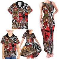 Beautiful African Women Ethnic Motifs Family Matching Tank Maxi Dress and Hawaiian Shirt - Wonder Print Shop
