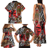 Beautiful African Women Ethnic Motifs Family Matching Tank Maxi Dress and Hawaiian Shirt - Wonder Print Shop