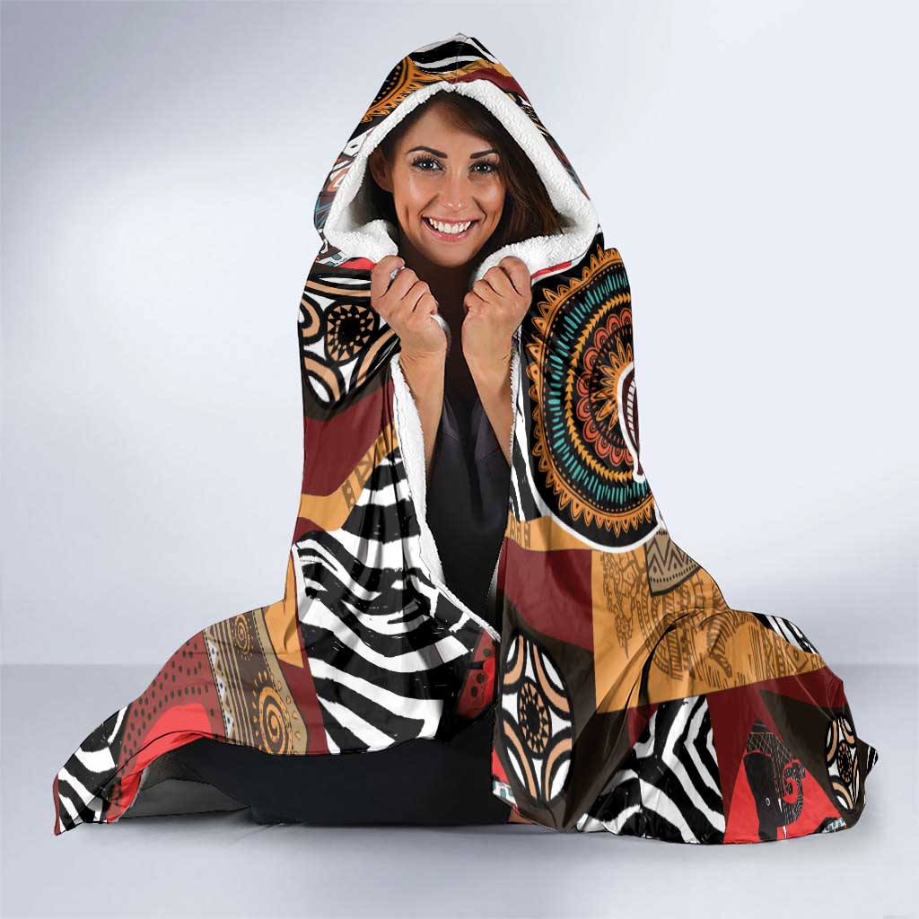 Beautiful African Women Ethnic Motifs Hooded Blanket