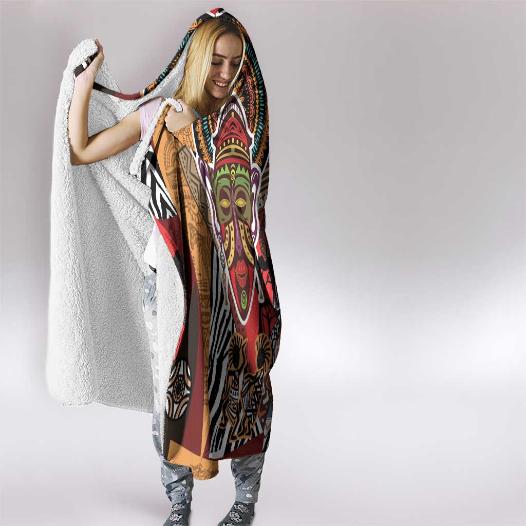 Beautiful African Women Ethnic Motifs Hooded Blanket