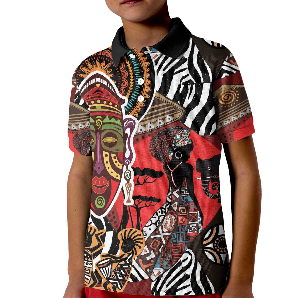 Beautiful African Women Ethnic Motifs Kid Polo Shirt - Wonder Print Shop