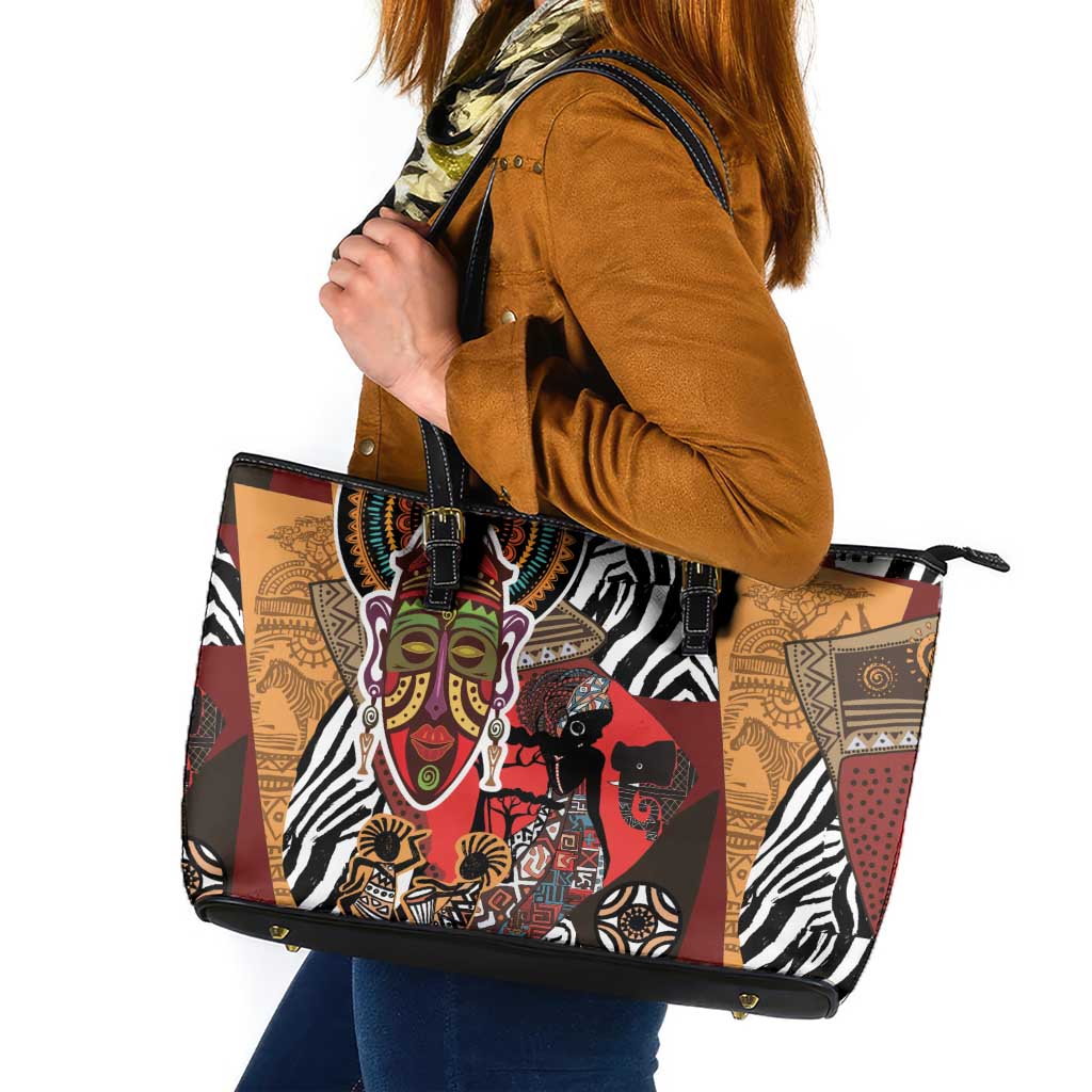 Beautiful African Women Ethnic Motifs Leather Tote Bag - Wonder Print Shop