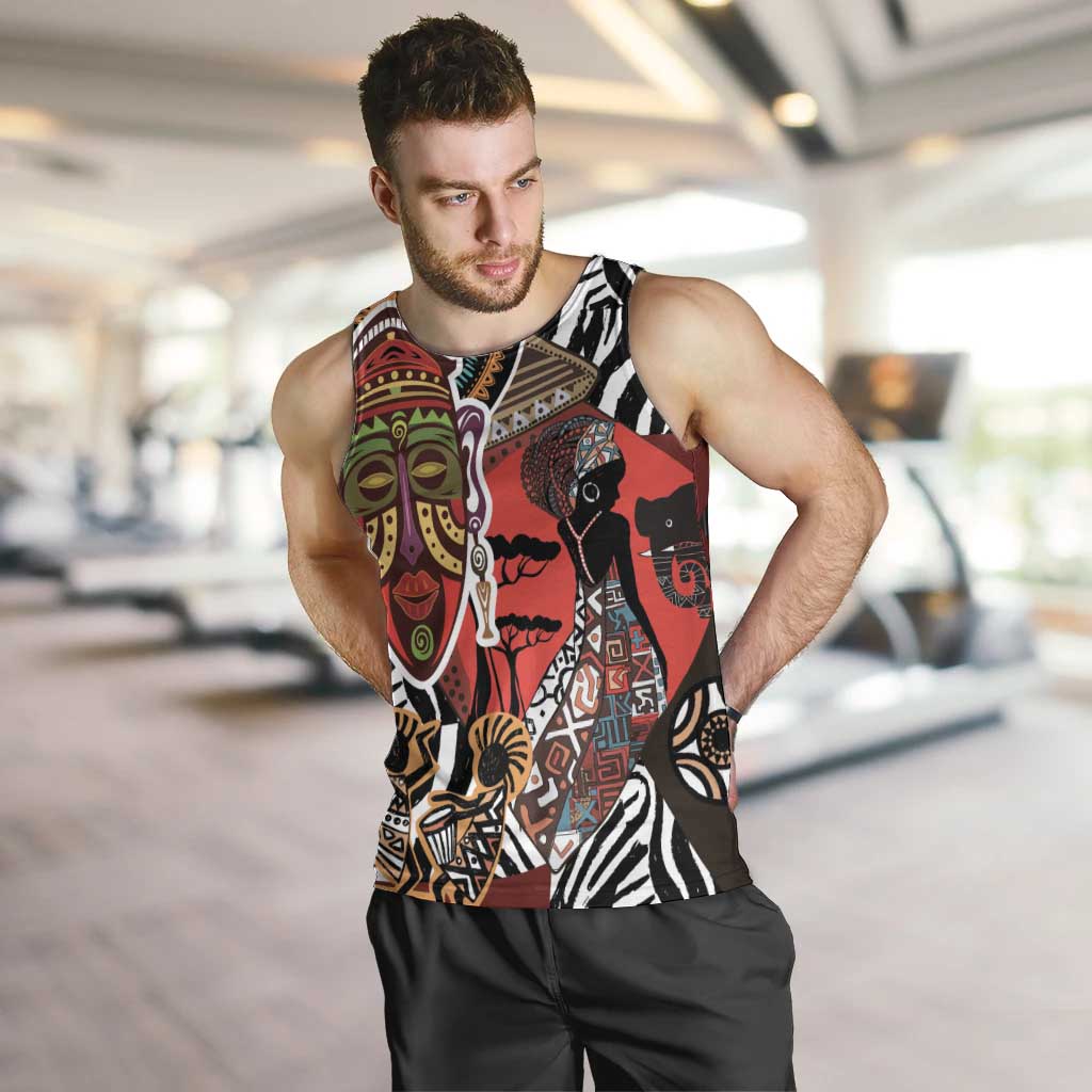 Beautiful African Women Ethnic Motifs Men Tank Top - Wonder Print Shop