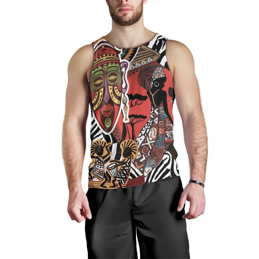 Beautiful African Women Ethnic Motifs Men Tank Top - Wonder Print Shop