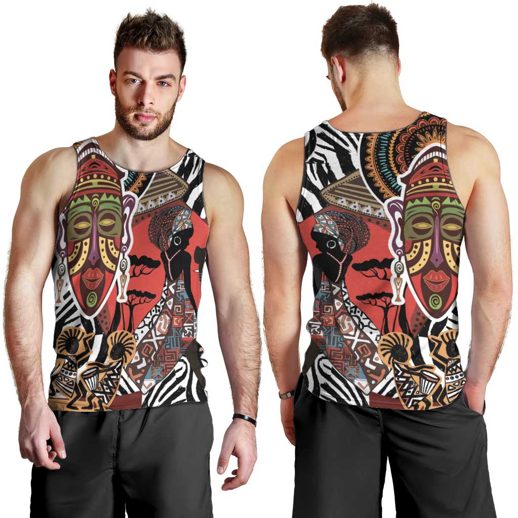 Beautiful African Women Ethnic Motifs Men Tank Top - Wonder Print Shop