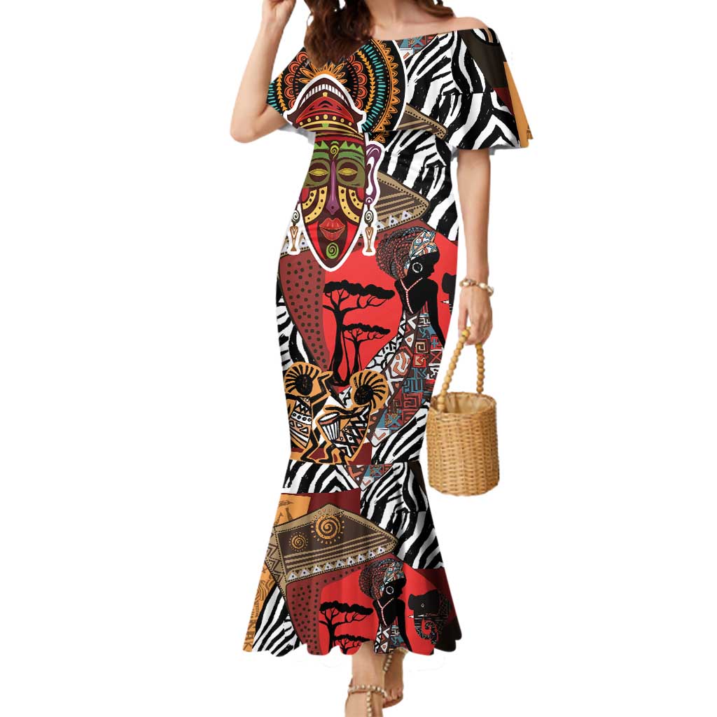 Beautiful African Women Ethnic Motifs Mermaid Dress - Wonder Print Shop