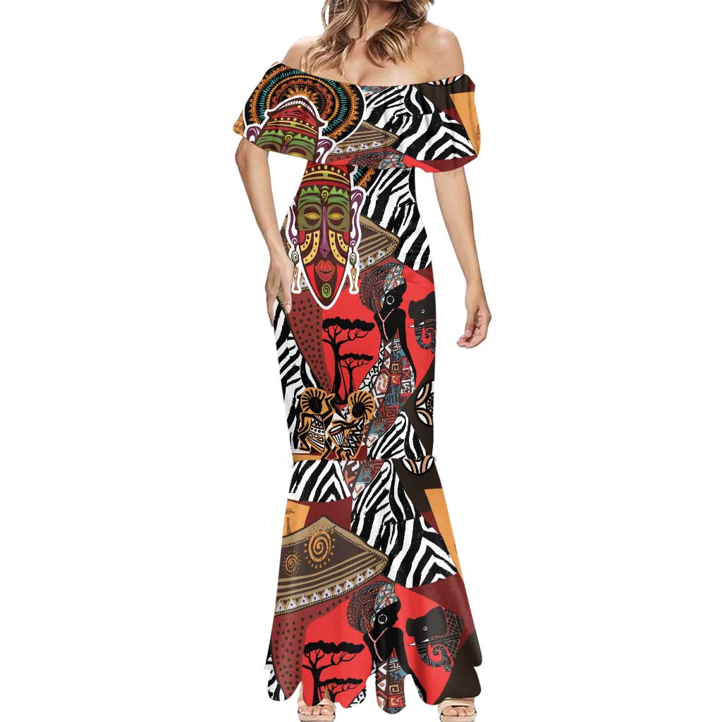 Beautiful African Women Ethnic Motifs Mermaid Dress - Wonder Print Shop