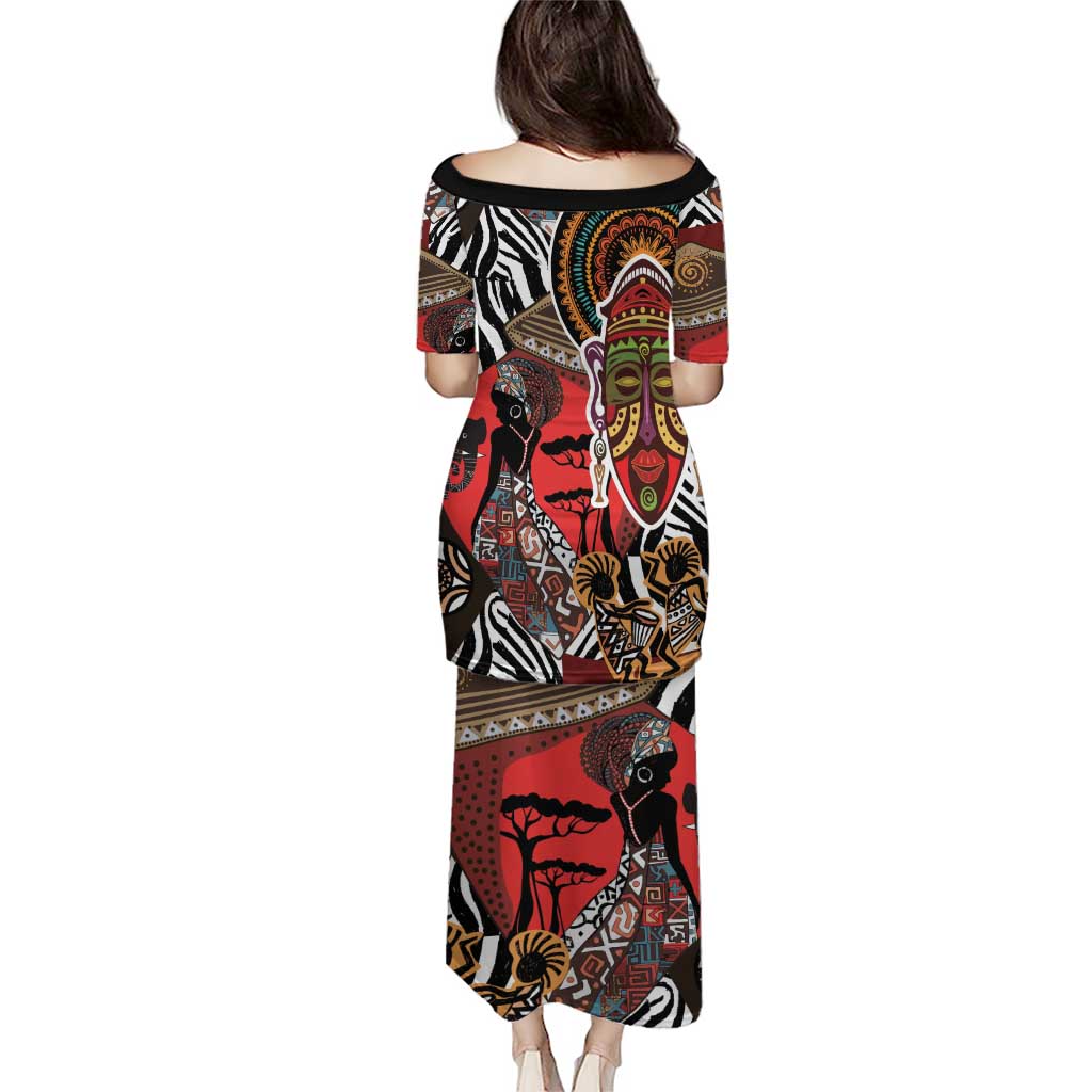 Beautiful African Women Ethnic Motifs Puletasi - Wonder Print Shop