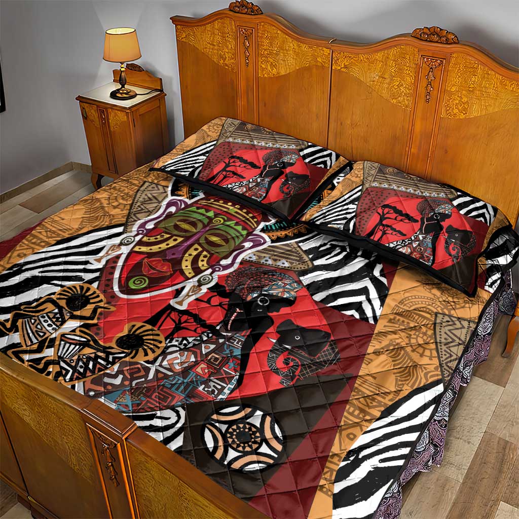 Beautiful African Women Ethnic Motifs Quilt Bed Set - Wonder Print Shop