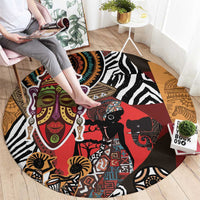 Beautiful African Women Ethnic Motifs Round Carpet