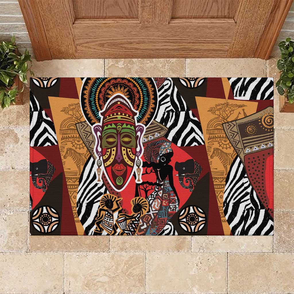 Beautiful African Women Ethnic Motifs Rubber Doormat - Wonder Print Shop