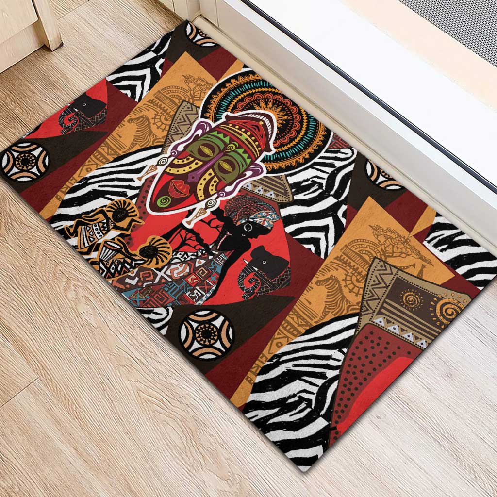 Beautiful African Women Ethnic Motifs Rubber Doormat - Wonder Print Shop