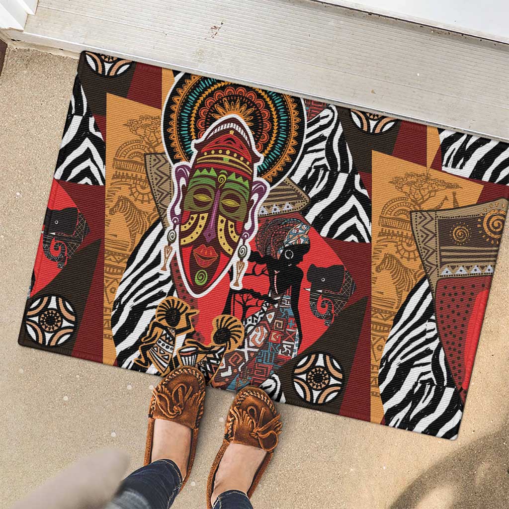 Beautiful African Women Ethnic Motifs Rubber Doormat - Wonder Print Shop
