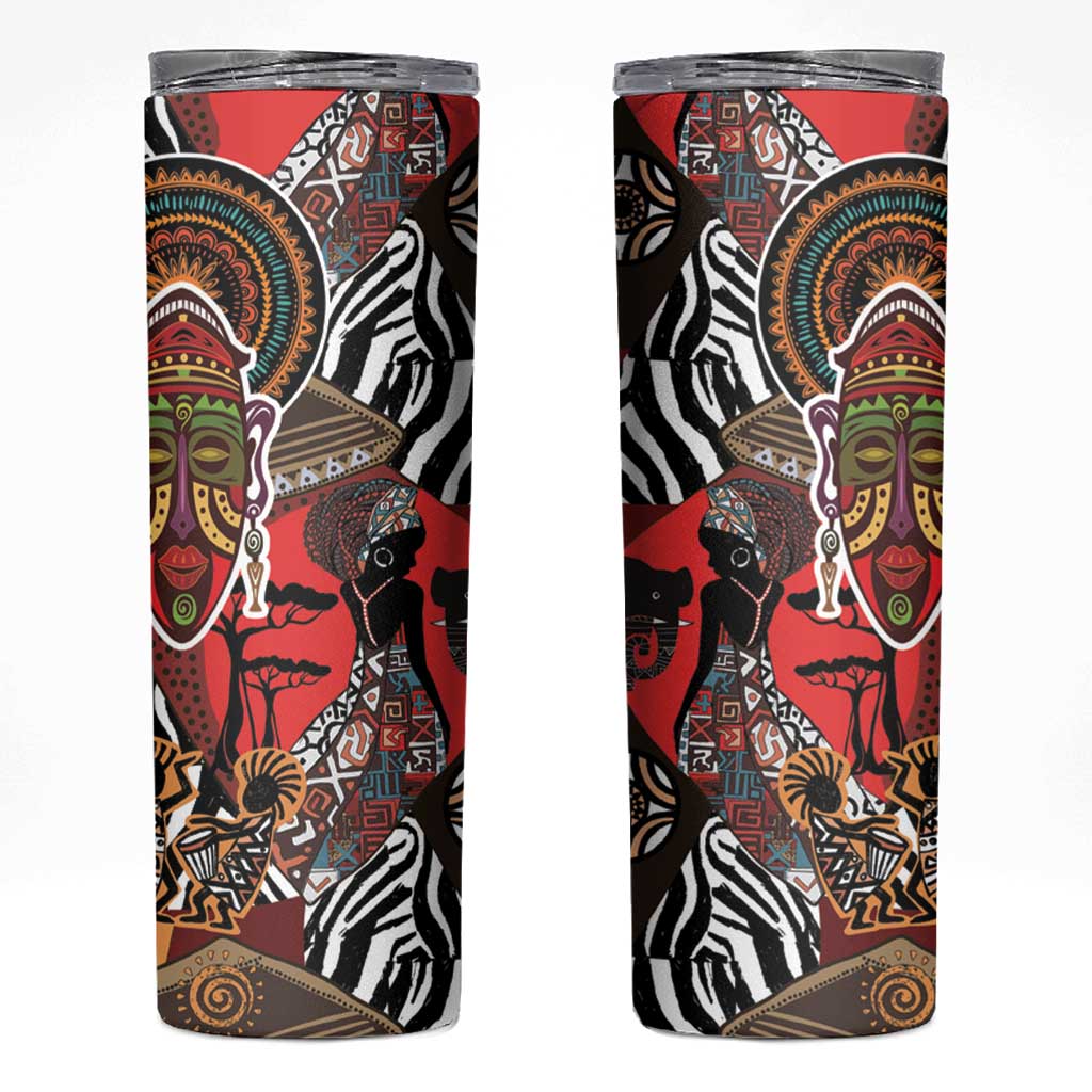 Beautiful African Women Ethnic Motifs Skinny Tumbler - Wonder Print Shop