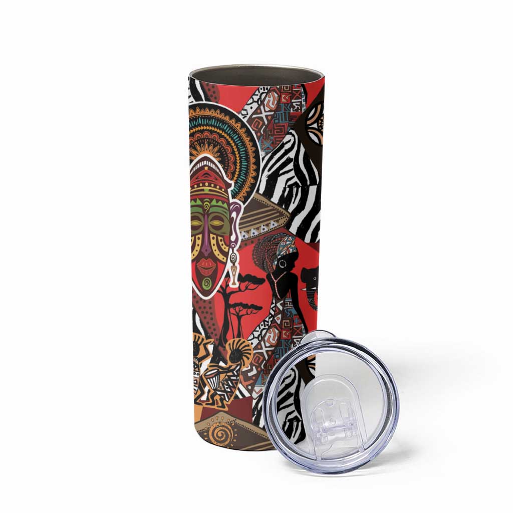 Beautiful African Women Ethnic Motifs Skinny Tumbler - Wonder Print Shop