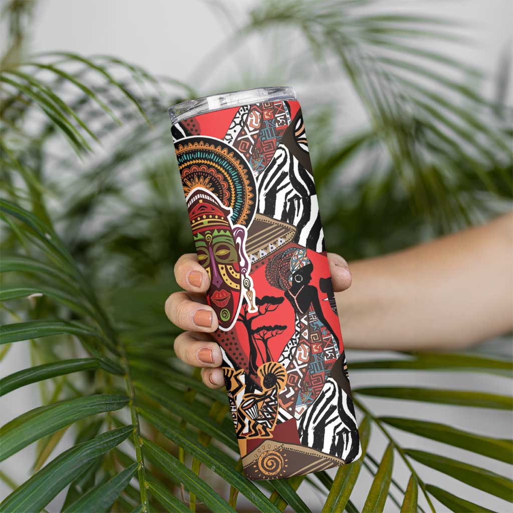 Beautiful African Women Ethnic Motifs Skinny Tumbler - Wonder Print Shop