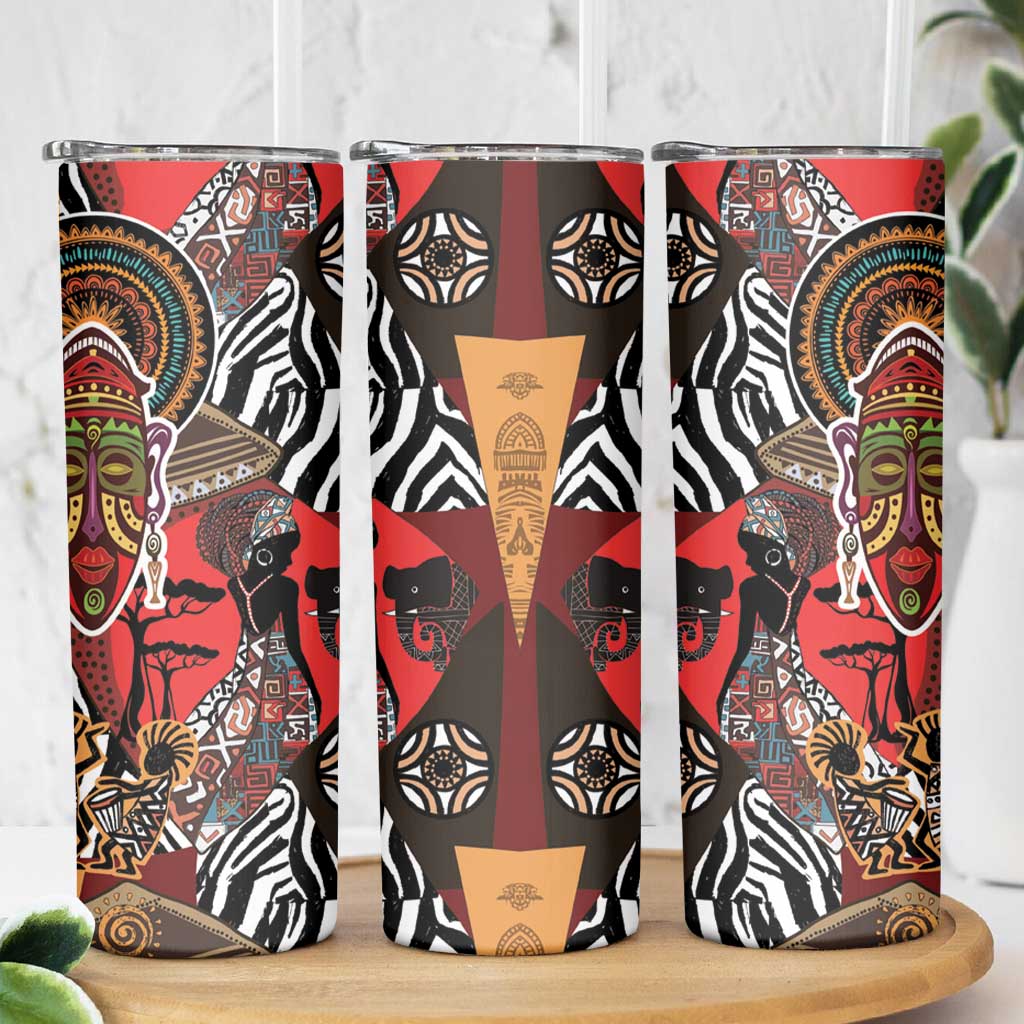 Beautiful African Women Ethnic Motifs Skinny Tumbler - Wonder Print Shop