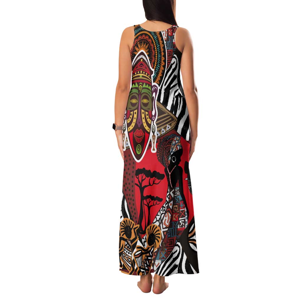 Beautiful African Women Ethnic Motifs Tank Maxi Dress - Wonder Print Shop