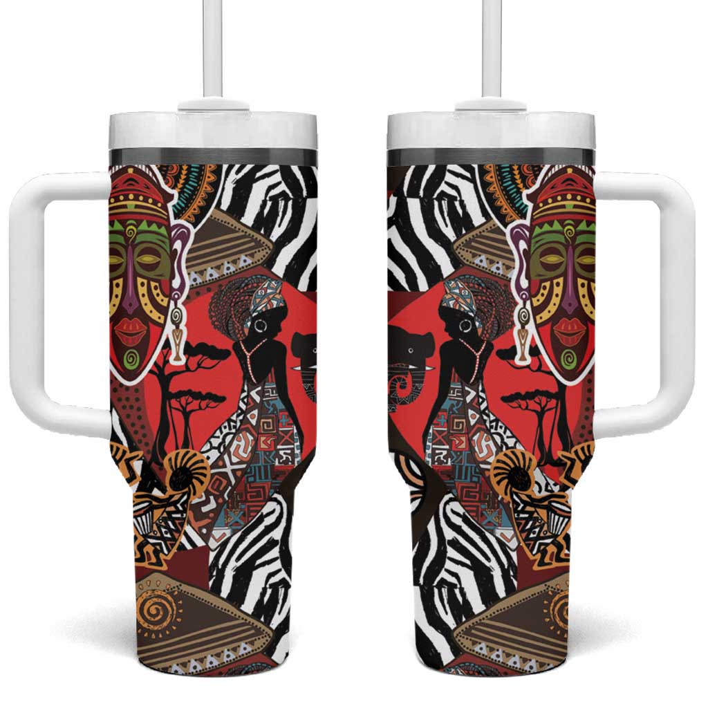 Beautiful African Women Ethnic Motifs Tumbler With Handle - Wonder Print Shop