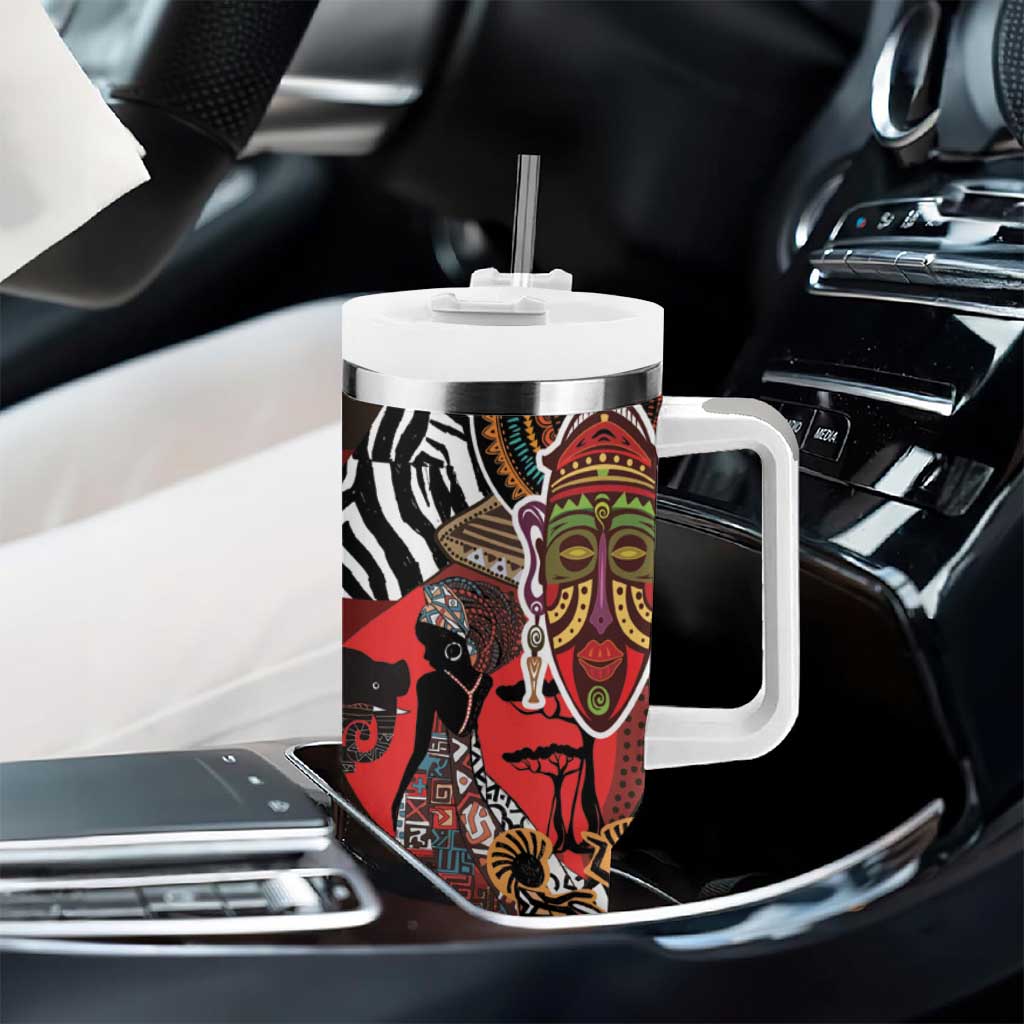 Beautiful African Women Ethnic Motifs Tumbler With Handle - Wonder Print Shop