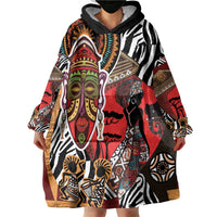 Beautiful African Women Ethnic Motifs Wearable Blanket Hoodie - Wonder Print Shop