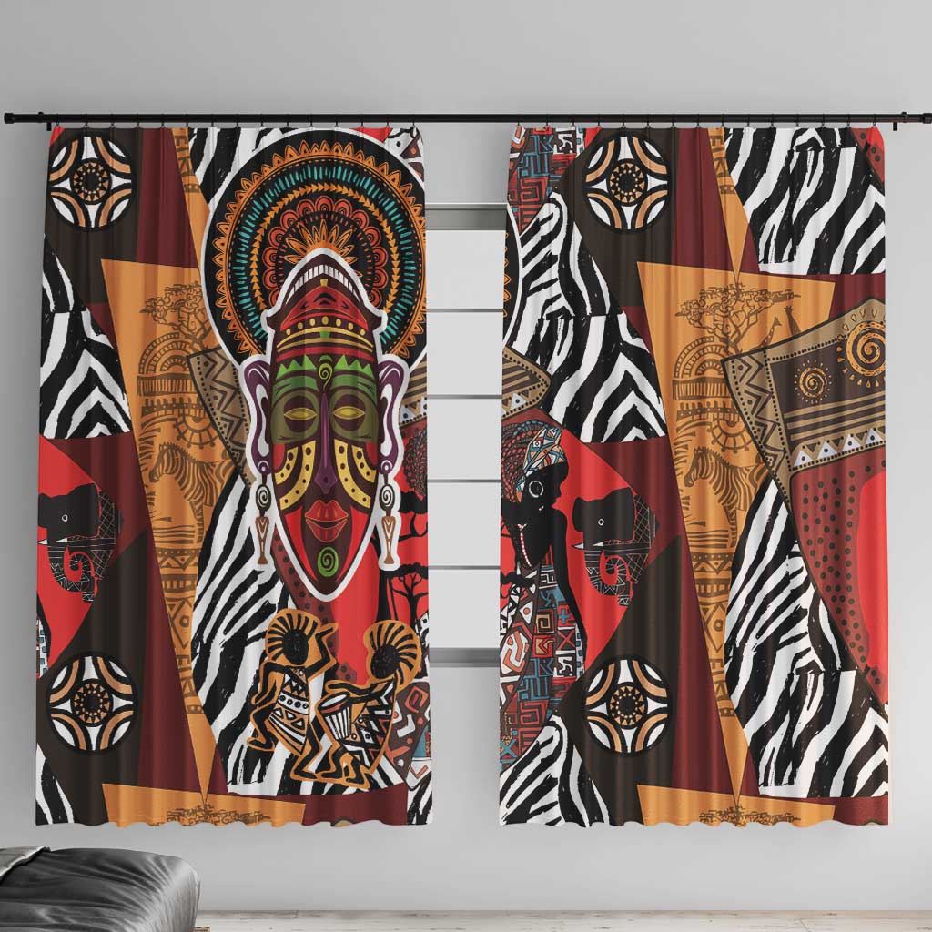 Beautiful African Women Ethnic Motifs Window Curtain - Wonder Print Shop