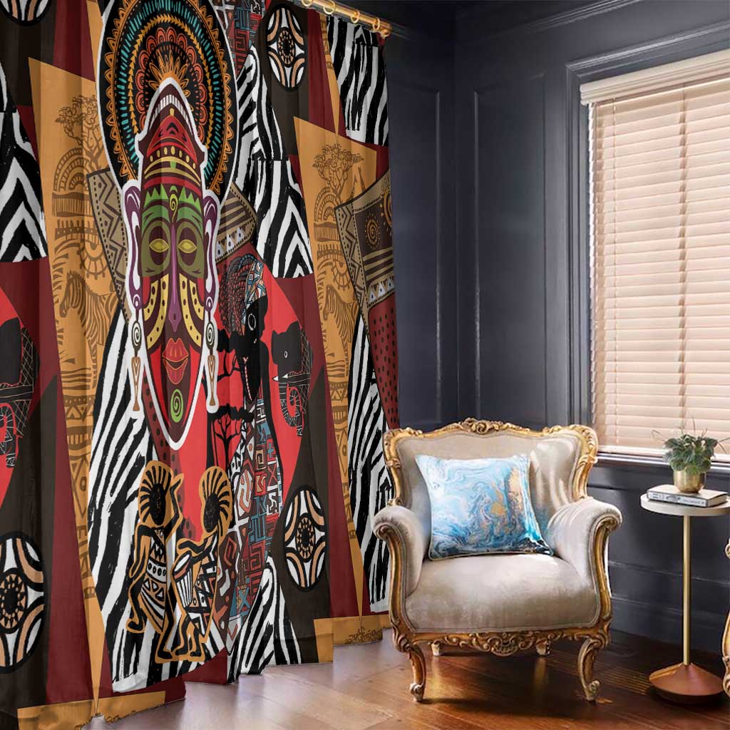 Beautiful African Women Ethnic Motifs Window Curtain - Wonder Print Shop