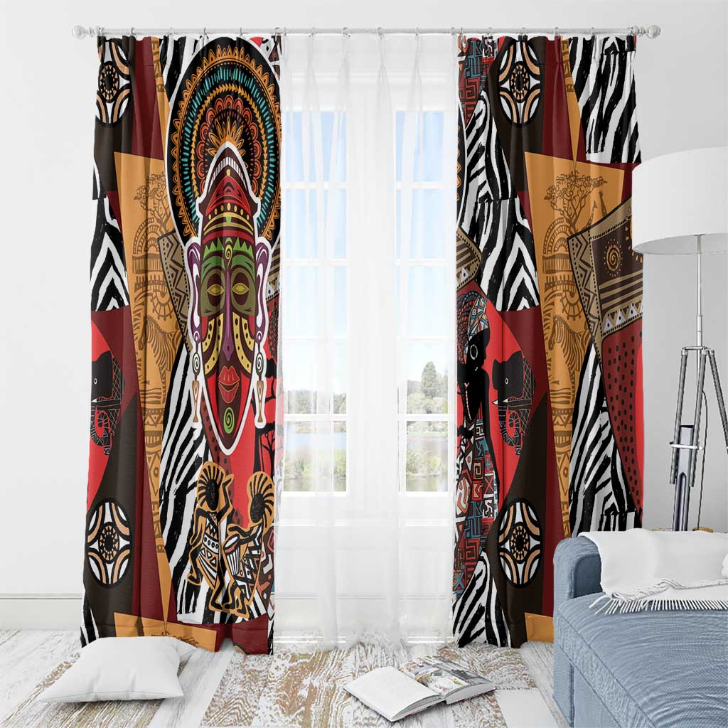 Beautiful African Women Ethnic Motifs Window Curtain - Wonder Print Shop