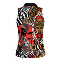 Beautiful African Women Ethnic Motifs Women Sleeveless Polo Shirt - Wonder Print Shop
