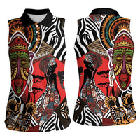 Beautiful African Women Ethnic Motifs Women Sleeveless Polo Shirt - Wonder Print Shop