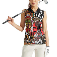 Beautiful African Women Ethnic Motifs Women Sleeveless Polo Shirt - Wonder Print Shop