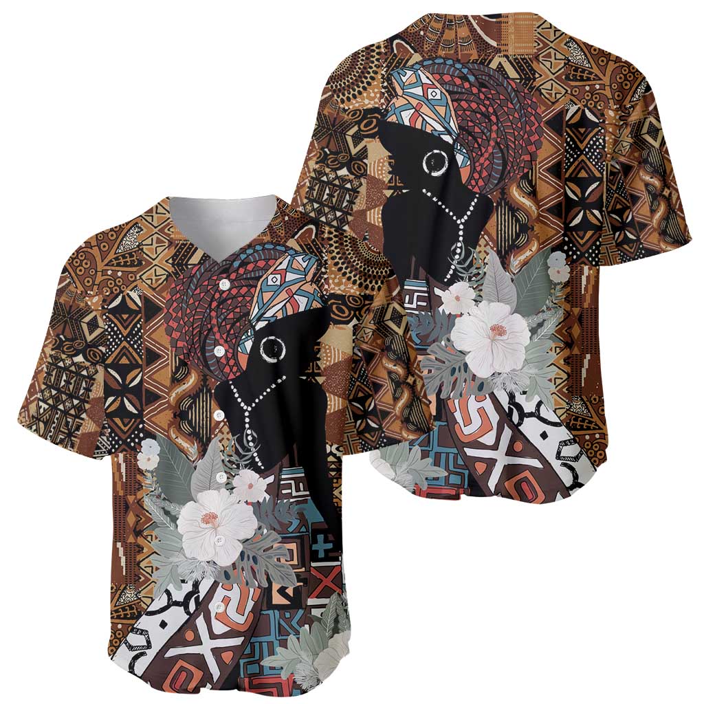 Beautiful Black Woman Baseball Jersey African Tribal Pattern LT9 - Wonder Print Shop