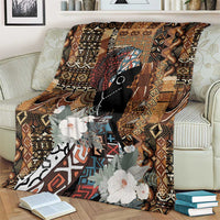 Beautiful Black Woman Blanket African Tribal Pattern