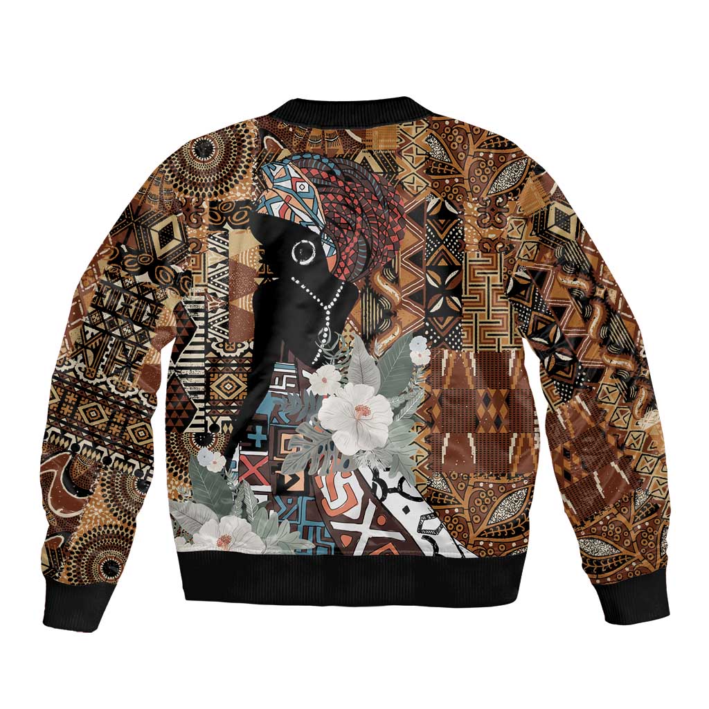 Beautiful Black Woman Bomber Jacket African Tribal Pattern LT9 - Wonder Print Shop
