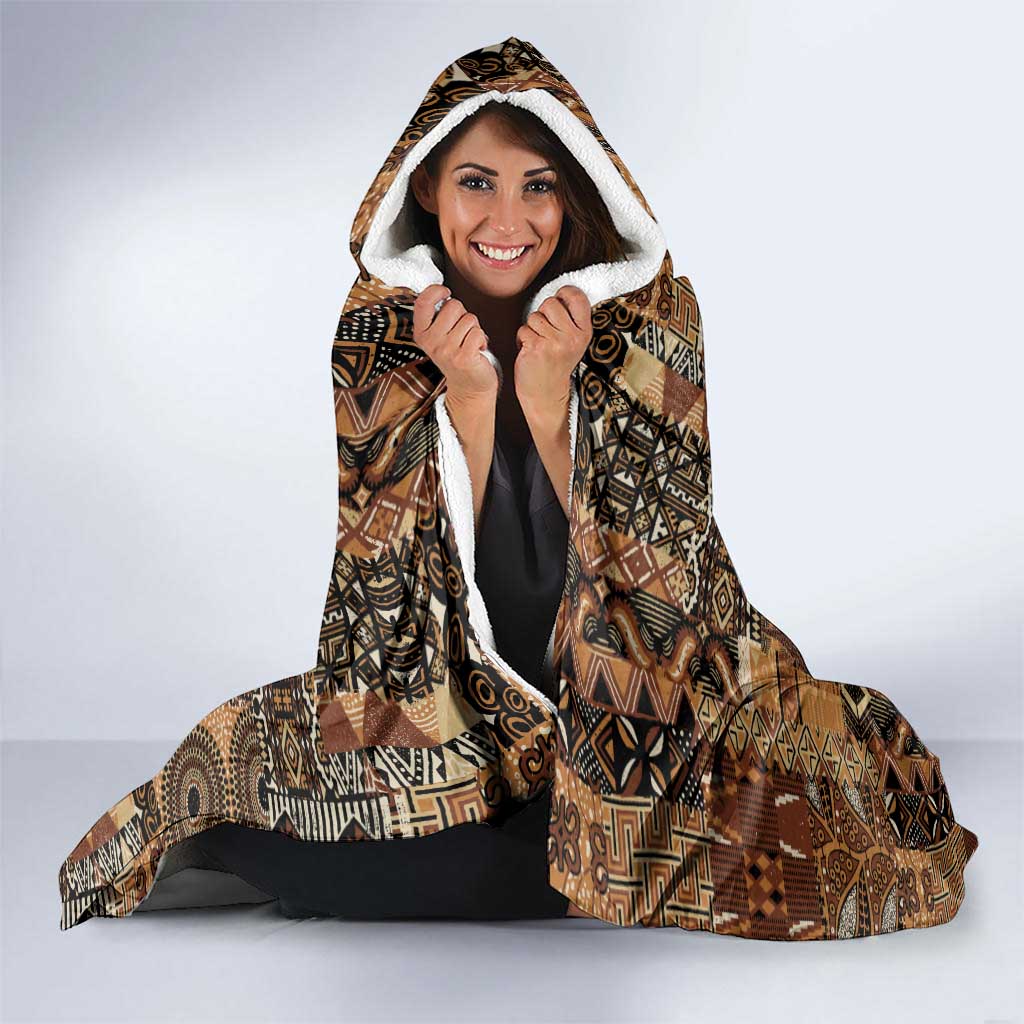Beautiful Black Woman Hooded Blanket African Tribal Pattern