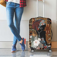 Beautiful Black Woman Luggage Cover African Tribal Pattern - Wonder Print Shop