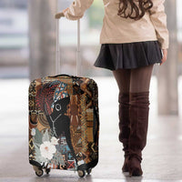 Beautiful Black Woman Luggage Cover African Tribal Pattern - Wonder Print Shop