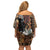 Beautiful Black Woman Off Shoulder Short Dress African Tribal Pattern - Wonder Print Shop