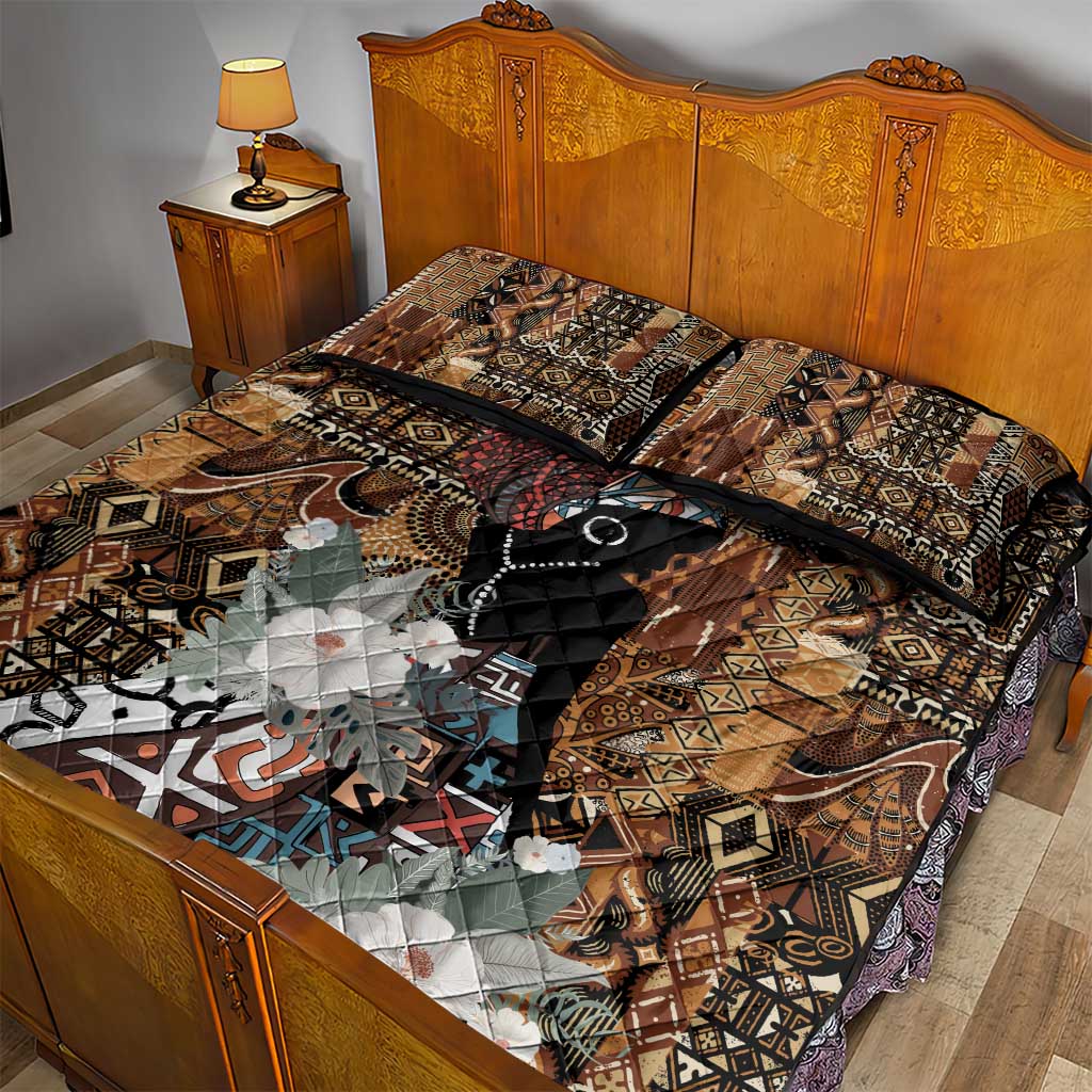 Beautiful Black Woman Quilt Bed Set African Tribal Pattern - Wonder Print Shop