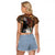 Beautiful Black Woman Raglan Cropped T Shirt African Tribal Pattern - Wonder Print Shop