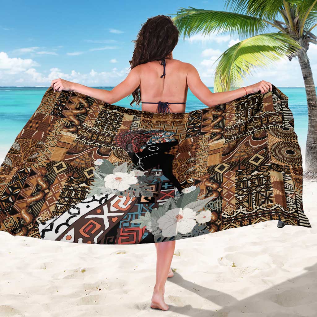 Beautiful Black Woman Sarong African Tribal Pattern - Wonder Print Shop