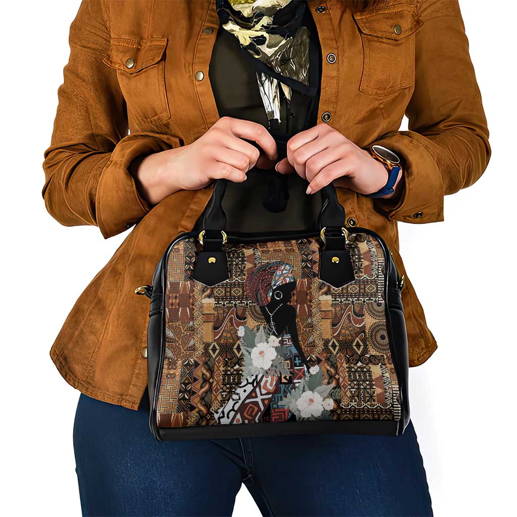 Beautiful Black Woman Shoulder Handbag African Tribal Pattern