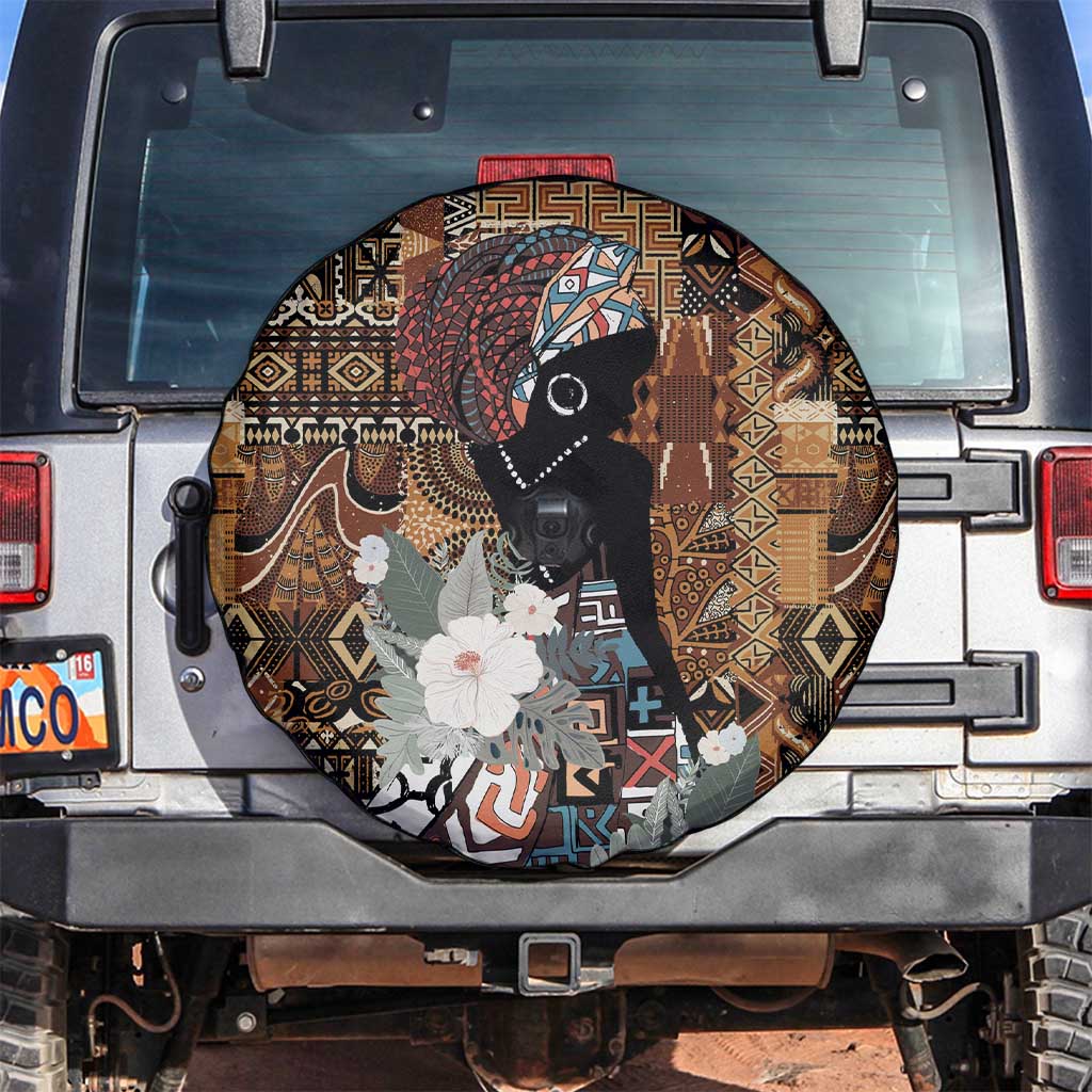 Beautiful Black Woman Spare Tire Cover African Tribal Pattern - Wonder Print Shop