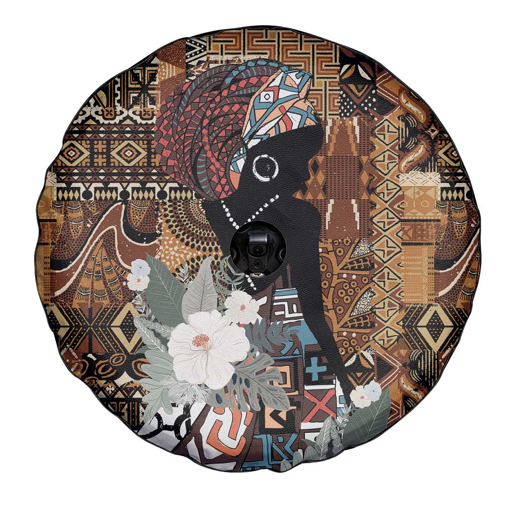Beautiful Black Woman Spare Tire Cover African Tribal Pattern - Wonder Print Shop