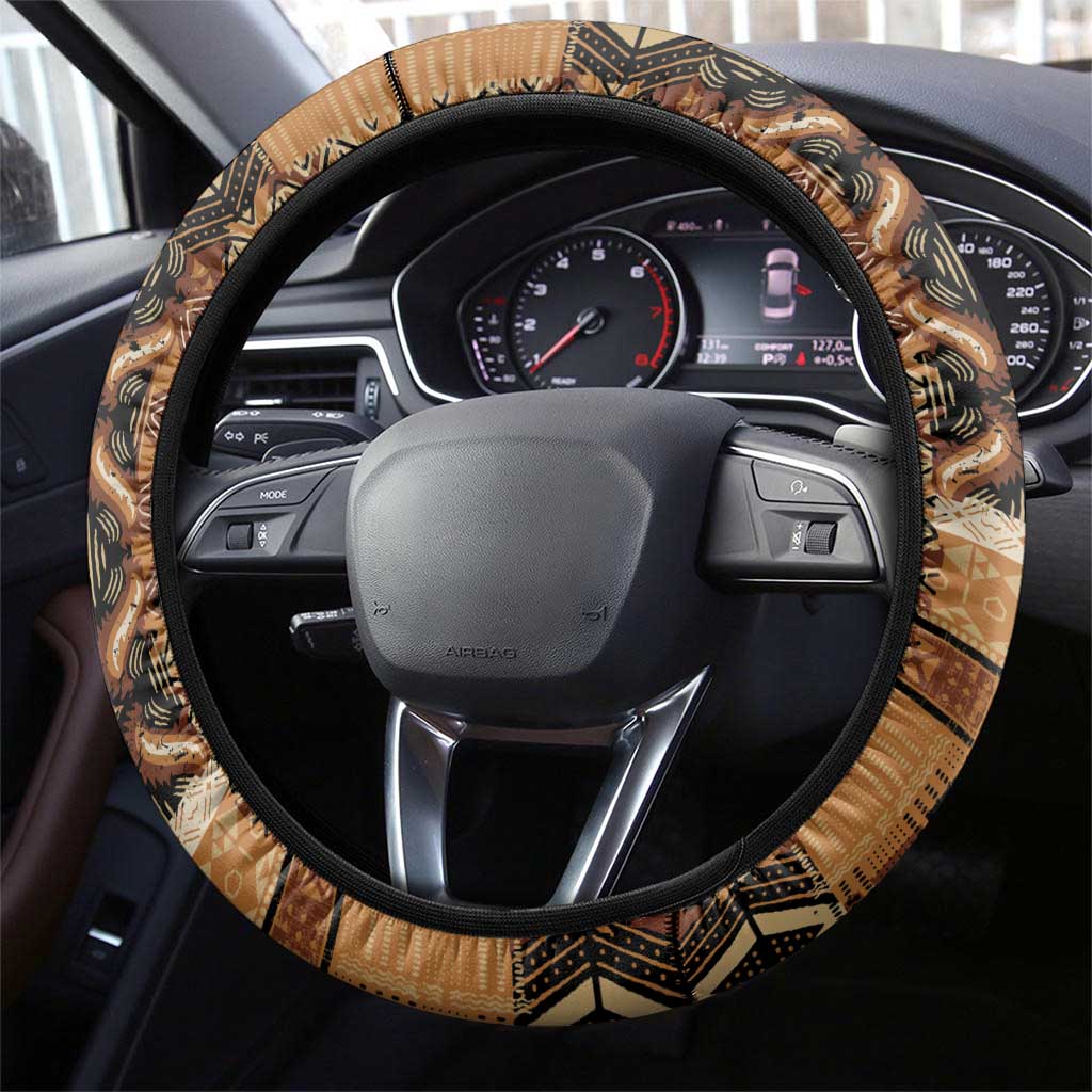 Beautiful Black Woman Steering Wheel Cover African Tribal Pattern - Wonder Print Shop