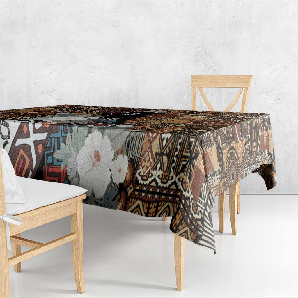 Beautiful Black Woman Tablecloth African Tribal Pattern - Wonder Print Shop
