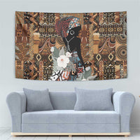 Beautiful Black Woman Tapestry African Tribal Pattern - Wonder Print Shop