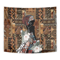 Beautiful Black Woman Tapestry African Tribal Pattern - Wonder Print Shop
