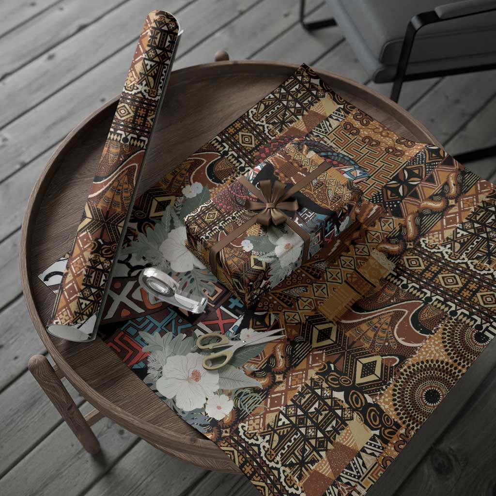 Beautiful Black Woman Wrapping Paper African Tribal Pattern - Wonder Print Shop