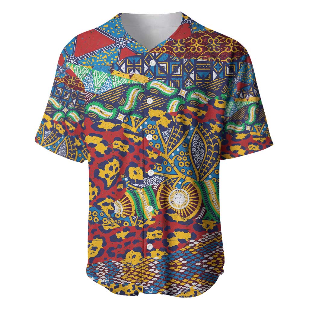 Traditional African Animal Skins Pattern Baseball Jersey LT9 - Wonder Print Shop